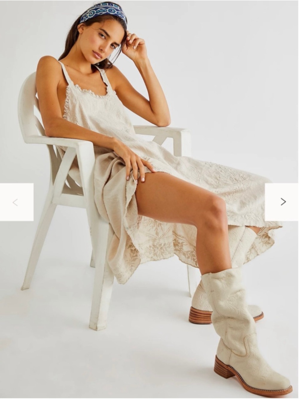 Vintage Rare Magnolia Pearl Winged Angel Embroidered Tank/Slip Dress O/S